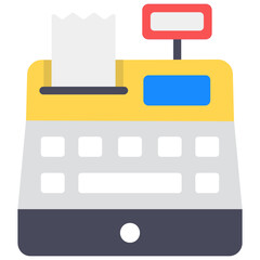 
Cash register icon in flat style 
