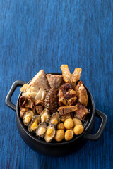 Traditional food of Chinese lunar new year, Buddha jumps over the wall, Chinese Soup Casserole dish, Buddha's Temptation, named Fo Tiao Qiang, close up.