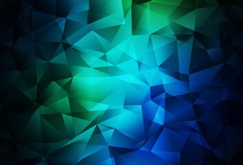 Obraz premium Dark Blue, Green vector shining triangular backdrop.