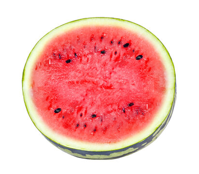 Slice of watermelon isolated on white background. Top view.