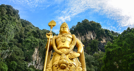 Lord Murugan statue at the entrance of Batu Caves. Malaysia