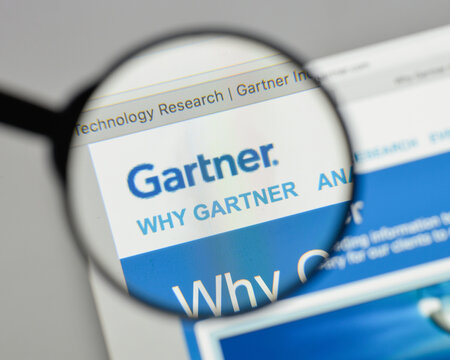 Milan, Italy - August 10, 2017: Gartner logo on the website homepage.