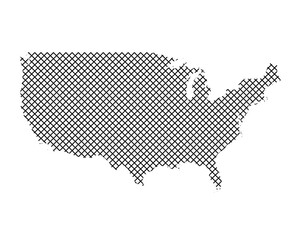 Karte der USA auf einfachem Kreuzstich