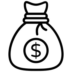 
Money sack icon in modern flat style 
