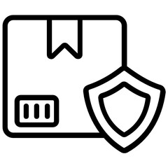 
Parcel protection icon style, safety shield with box
