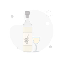 chacha alcohol drink bottle vector flat illustration on white background