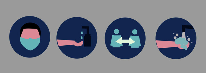 2019-nCoV covid-19 virus protection tips. Coronovirus alert. Prevention infographics