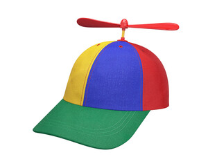 Propeller hat multi-colored isolated on a white background, 3D render © salamahin