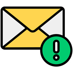 
Email error icon in modern flat design 
