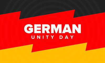 German Unity Day. Celebrated annually on October 3 in Germany. Happy national holiday of unity, freedom and reunification. Deutsch flag. Patriotic poster design. Vector illustration