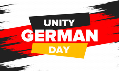 German Unity Day. Celebrated annually on October 3 in Germany. Happy national holiday of unity, freedom and reunification. Deutsch flag. Patriotic poster design. Vector illustration
