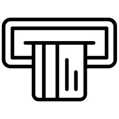 
Cash withdrawal icon in editable style, banknote with cash machine 
