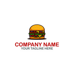 Burger Logo Illustration, Fast food logo - Vector