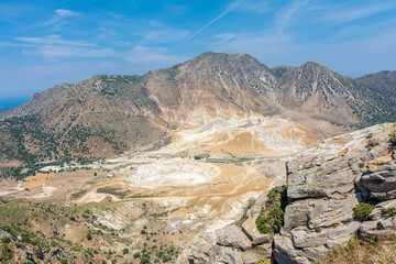 Stefanos Crater panoramic view in Nisyros Island