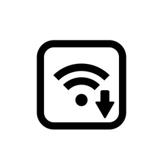 Receiving data on wifi icon