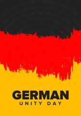 German Unity Day. Celebrated annually on October 3 in Germany. Happy national holiday of unity, freedom and reunification. Deutsch flag. Patriotic poster design. Vector illustration