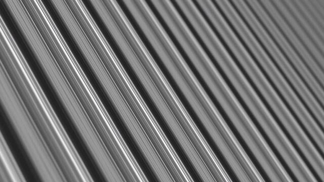 4K 3D rendering black gray white line stripe motion endless pattern textured background with DoF. Seamless looping geometric pattern design texture background wallpaper art animation.