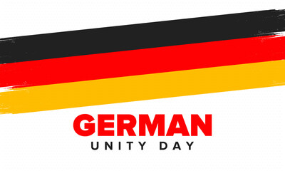 German Unity Day. Celebrated annually on October 3 in Germany. Happy national holiday of unity, freedom and reunification. Deutsch flag. Patriotic poster design. Vector illustration