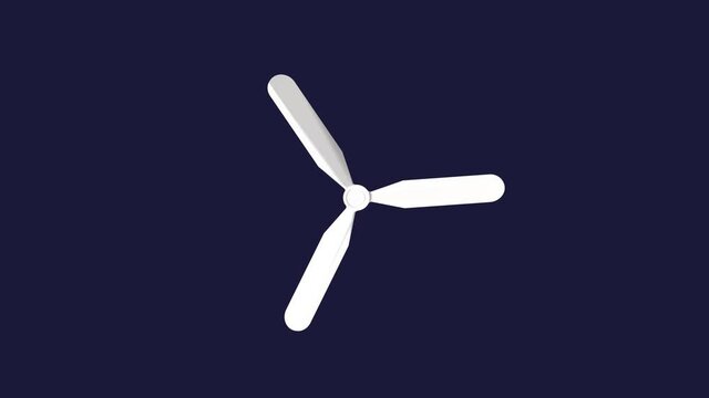 Animated video of rotating fan blade