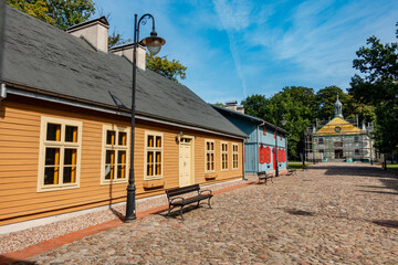 Łódź miasto skansen drewniane domy © Dariusz