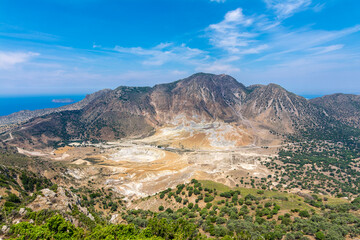 Stefanos Crater panoramic view in Nisyros Island