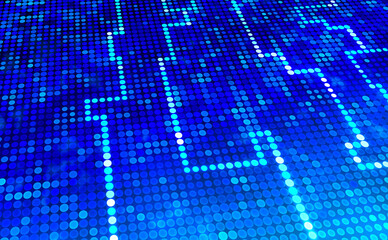 光るドットの青背景