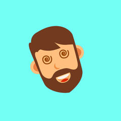 Cartoon Character Face Dizzy Illustration 
