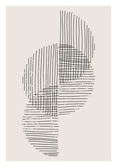 Trendy abstract creative minimalist artistic hand drawn composition