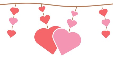 hearts on white background