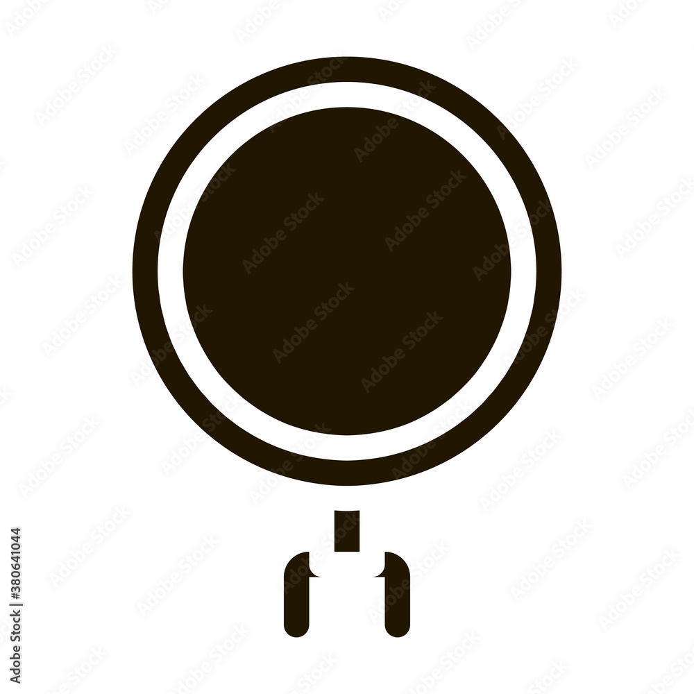 Poster graph in magnifier glass agile element glyph icon . agile rocket and document, gear and package, lou