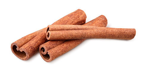 Cinnamon sticks isolated on white background