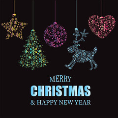 Vector abstract polygonal geometric christmas symbol.