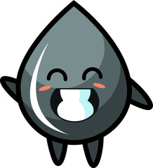 cartoon black oil character illustration 