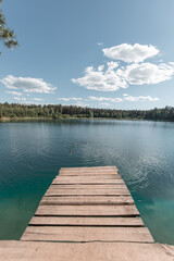 Fototapeta premium wooden pier on lake