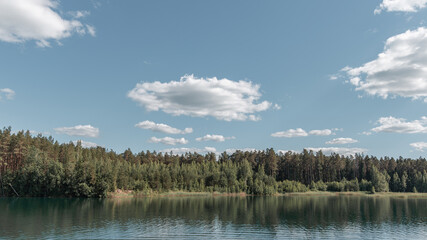 clouds over lake