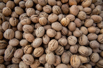 Top view natural walnut photo background