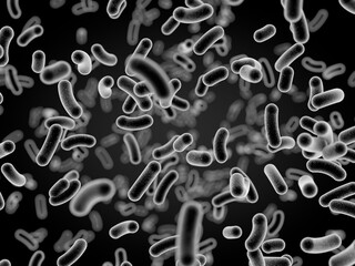  3D rendering microscopic bacteria closeup
