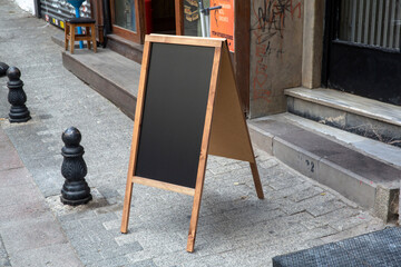 top view chalkboard standing on floor