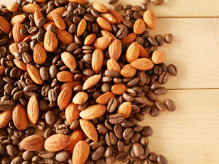 mixed almond and coffee background