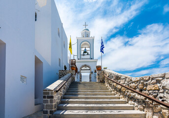 Mandraki Village street view in Nisyros Island. Nisyros Island is populer tourist destination on...