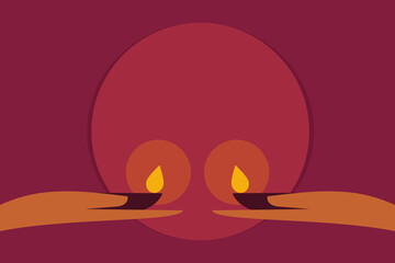 Hands holding Diwali festival lights