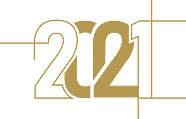Happy New Year elegant design of 2021 logo numbers. 2021 gold Typography for save the date luxury designs Isolated on white background.