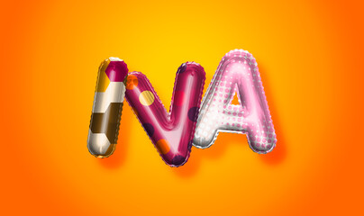 Iva female name, colorful letter balloons background