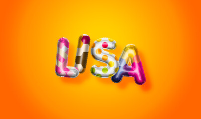 Lisa female name, colorful letter balloons background