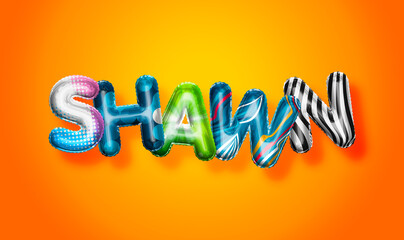 Shawn male name, colorful letter balloons background