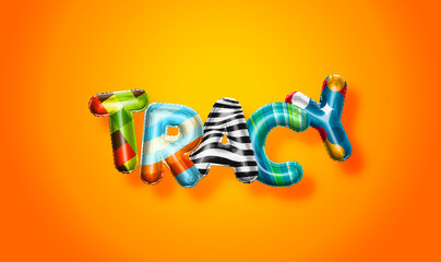 Tracy male name, colorful letter balloons background