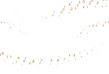 Light Orange vector texture with musical notes.