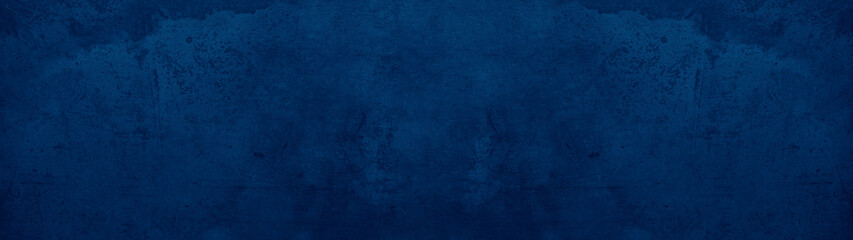 Dark black phantom blue stone concrete paper texture background panorama banner long, with space for text
