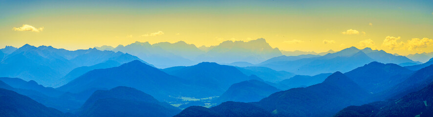 view from the Fockenstein mountain in bavaria