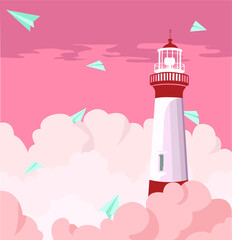 lighthouse on the background of the sky
